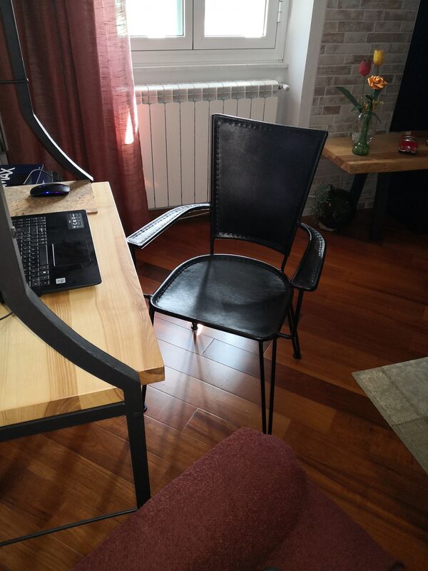 Black Leather Dining Armchair