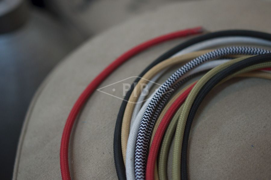 A selection of power cables for lamps. Every detail counts