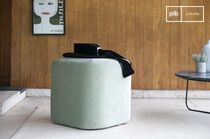 Green velvet pouf Skagen