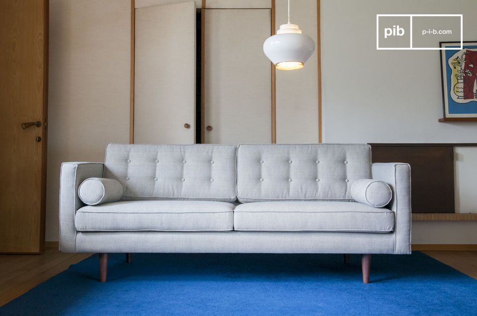 Graphic shape, light fabric, a simple but superb sofa.