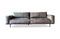 Miniature Three-seater sofa in grey leather Almond Clipped