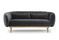 Miniature Round 3-seater gray velvet sofa Olson Clipped