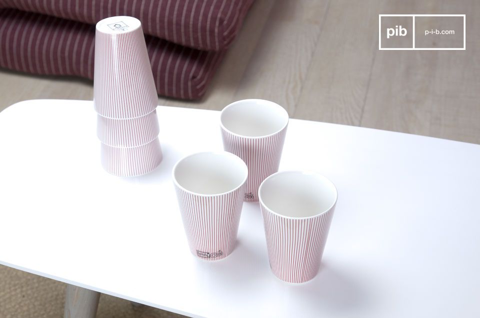 Conical and stackable, these cups are particularly practical.