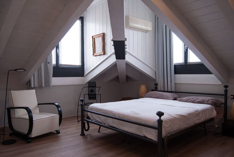 A bedroom in the attic