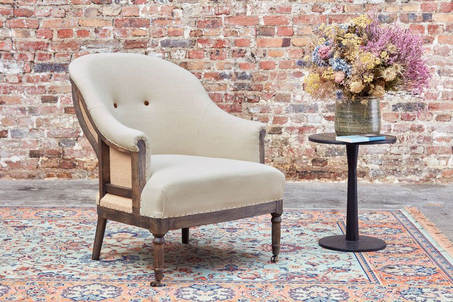 A vintage rug to go with the Leonie armchair
