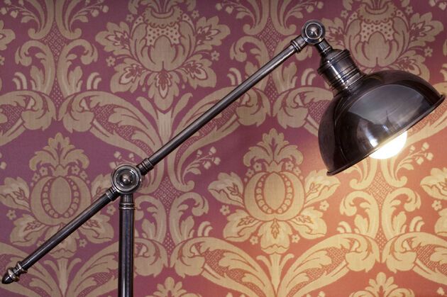 Adjustable silver metal reading lamp Elkins
