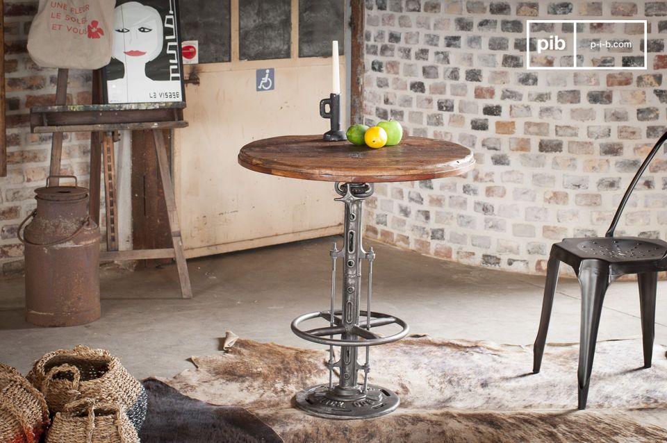 Beautiful teak and cast iron bistro table.