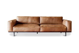 Almond 3-seater sofa brown