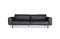 Miniature Almond 3-seater sofa in graphite leather Clipped