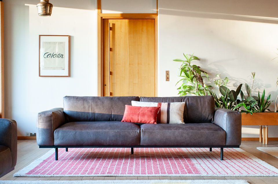 A comfortable sofa with a harmonious design