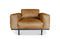 Miniature Havana leather armchair Almond Clipped
