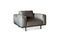 Miniature Almond armchair in grey leather Clipped