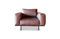 Miniature Grey leather armchair Almond Clipped