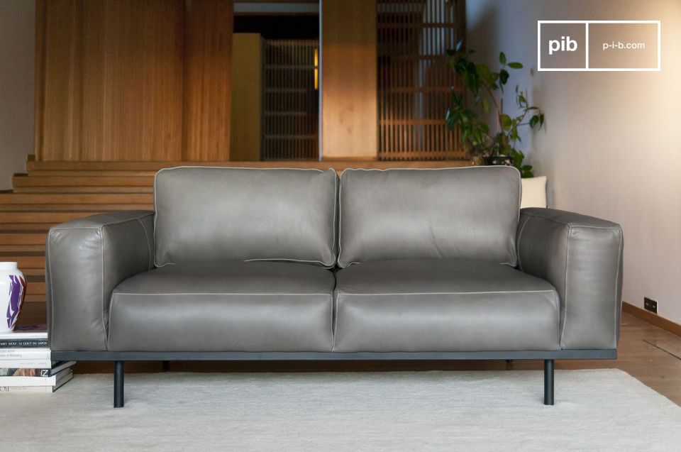 A balanced sofa enhanced by beautiful shades of grey.