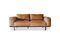 Miniature 2-seater Havana leather sofa Almond Clipped