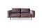 Miniature Two-seater sofa in grey leather Almond Clipped