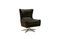 Miniature Anthracite velvet swivel armchair Balmat Clipped