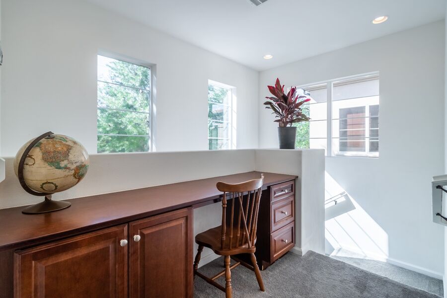 Antique desk in a modern interior