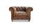Miniature Fawn leather chesterfield armchair Saint Paul Clipped