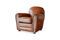 Miniature Fawn leather club armchair English Coffee Clipped
