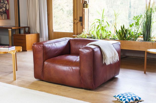 Mahogany leather armchair Krieger