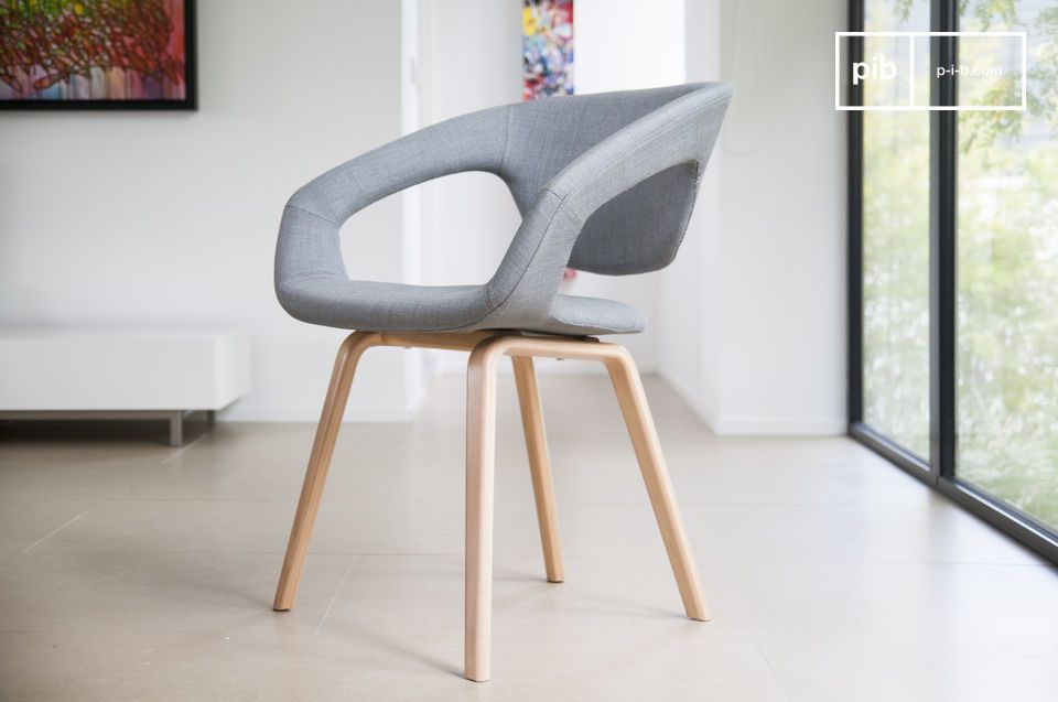 Beautiful Scandinavian armchair in light grey.