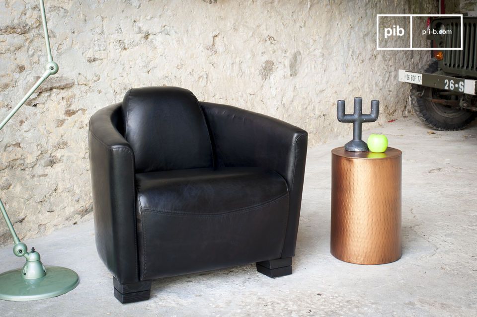 A soft leather armchair in a particularly popular aviator style.