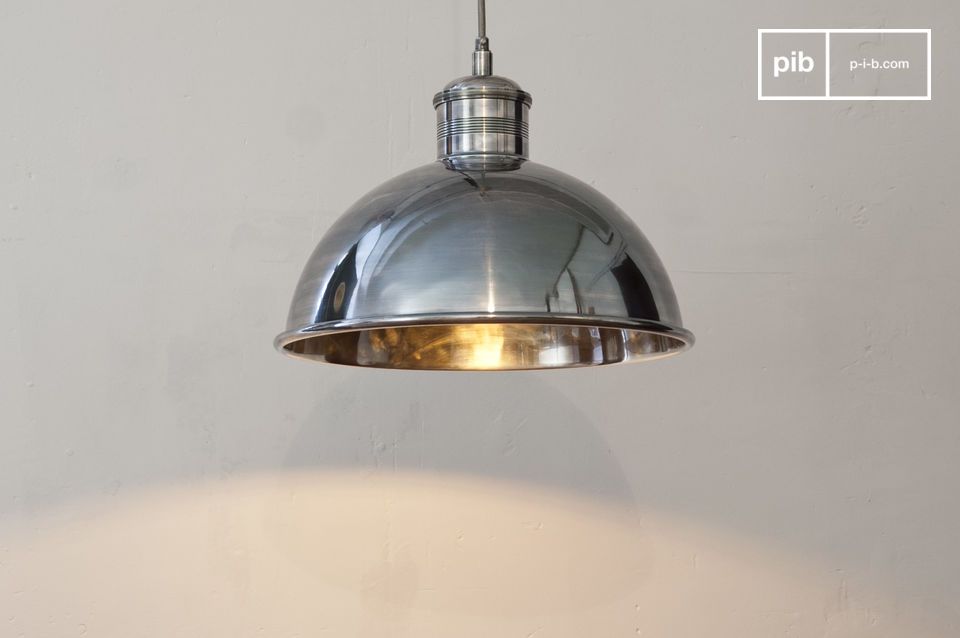 Silver plated brass for a typically retro luminaire.