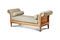 Miniature 2-seater bench in almond linen and cotton Montaigu Clipped