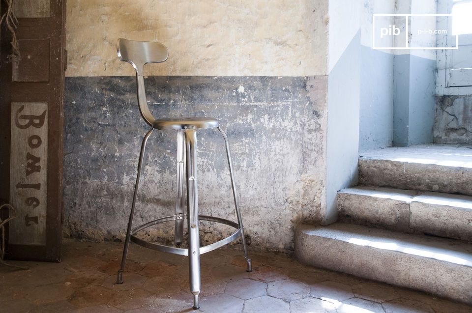 Beautiful metallic grey bar chair.