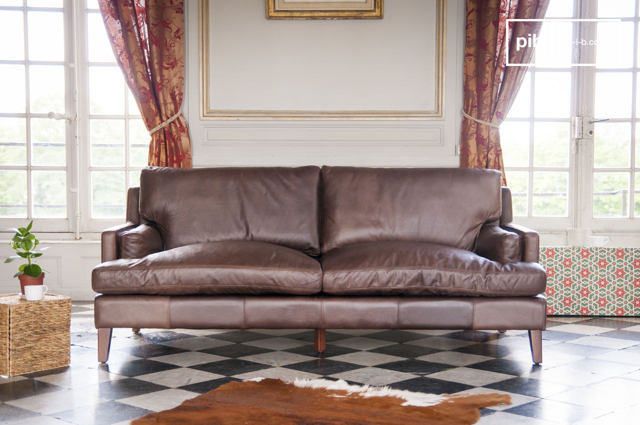 Big Leather Sofa Sanary Dark, Big Leather Couch