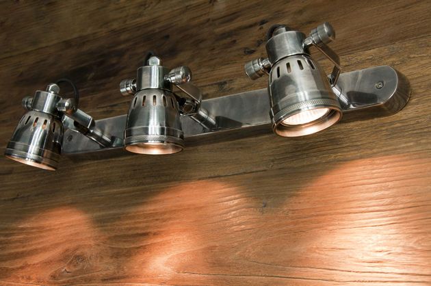 Triple Silver Metal Wall Light Bistrot