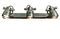 Miniature Triple Silver Metal Wall Light Bistrot Clipped
