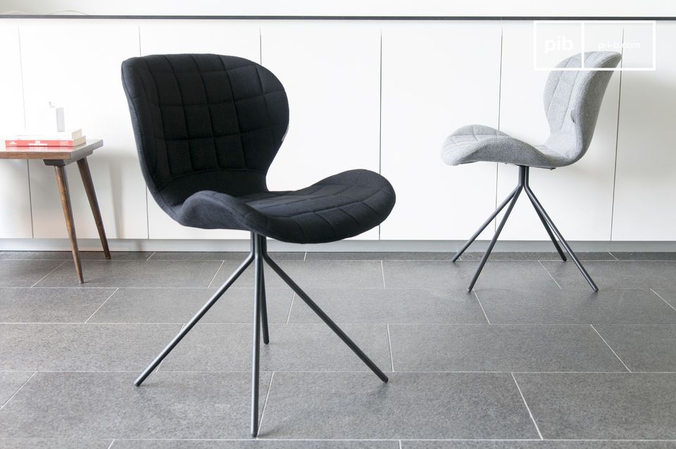 Beautiful dark grey chair in Scandinavian style.