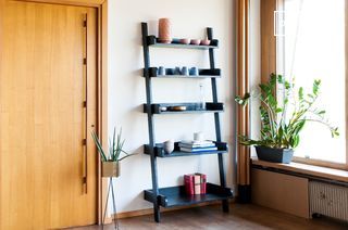 Black wooden large scale bookcase