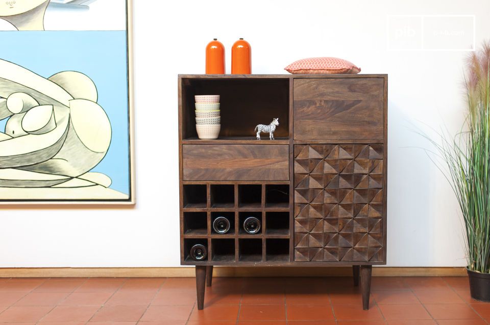 Noble wooden buffet in Scandinavian style.
