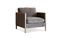 Miniature Gray velvet armchair Brompton Clipped
