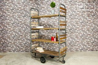 Wooden Shelf with Wheels Brooklyn