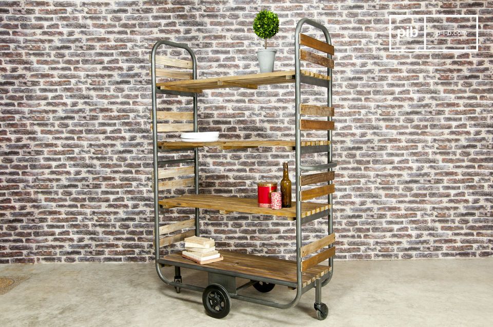 Practical storage unit in industrial style.