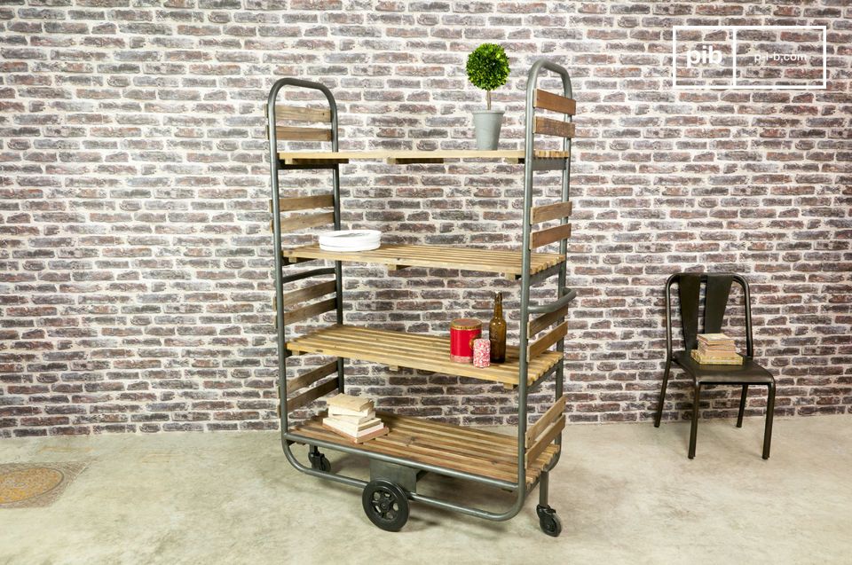 Practical storage unit in industrial style.