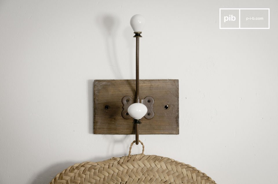 Ceramic double-hook coat rack