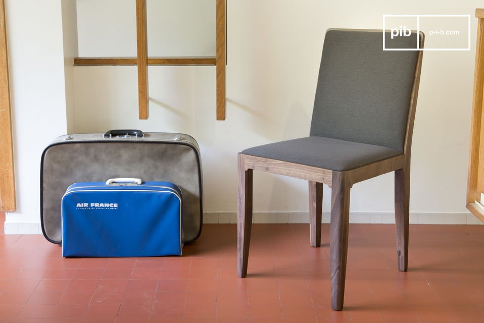 Grey chair combining elegance and modernity.