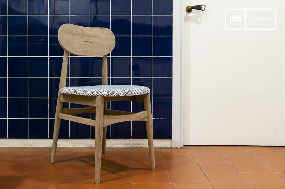 Elegant Scandinavian chair with graphic motifs.