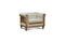 Miniature Almond linen and cotton Chesterfield armchair Montaigu Clipped