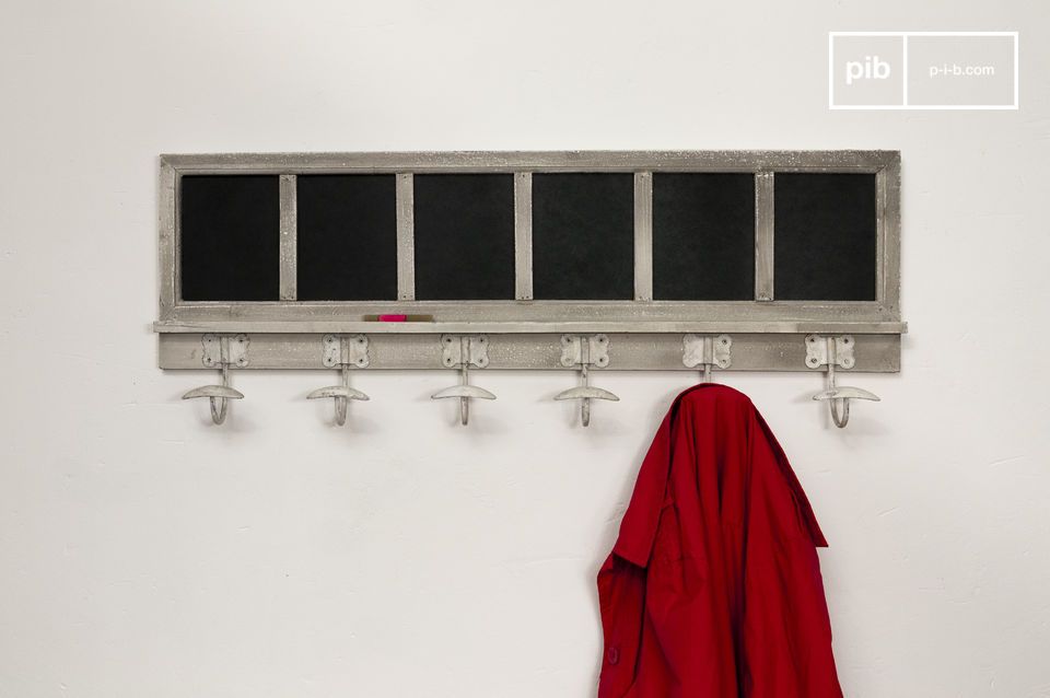 Coat rack with chalkboards