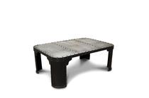 Industrial black metal coffee table