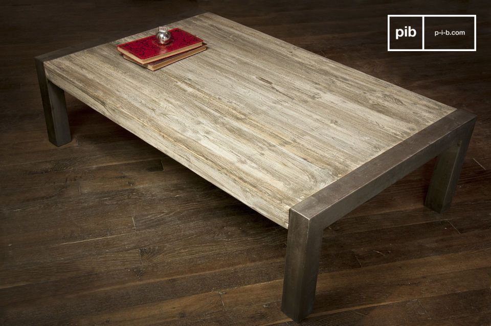 Coffee Table With Recycled Teak Steel, Apothecary Coffee Table Ireland