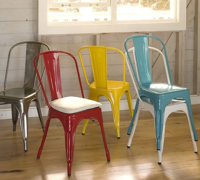 colorful tolix chairs