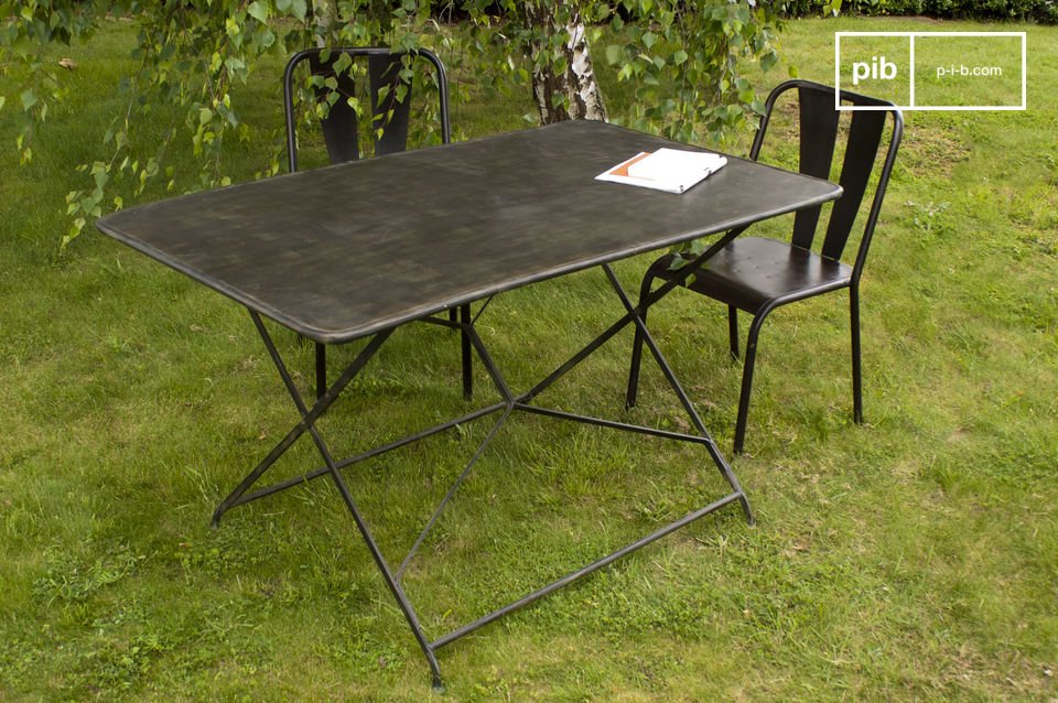 Compiegne Garden Table Entirely Metal Folding Table Pib