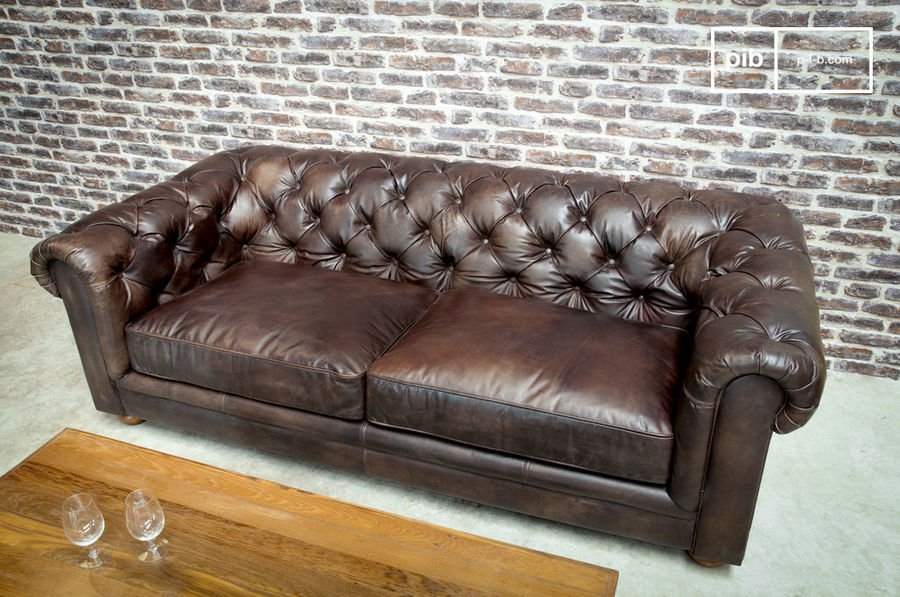 Dark Chesterfield sofa